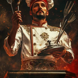 chonglaoban_A_regal_chef_wearing_ornate_chefs_coat_with_gold_em_8cb91bf9-3e64-4b9c-a9bc-7e1c5dfcd640
